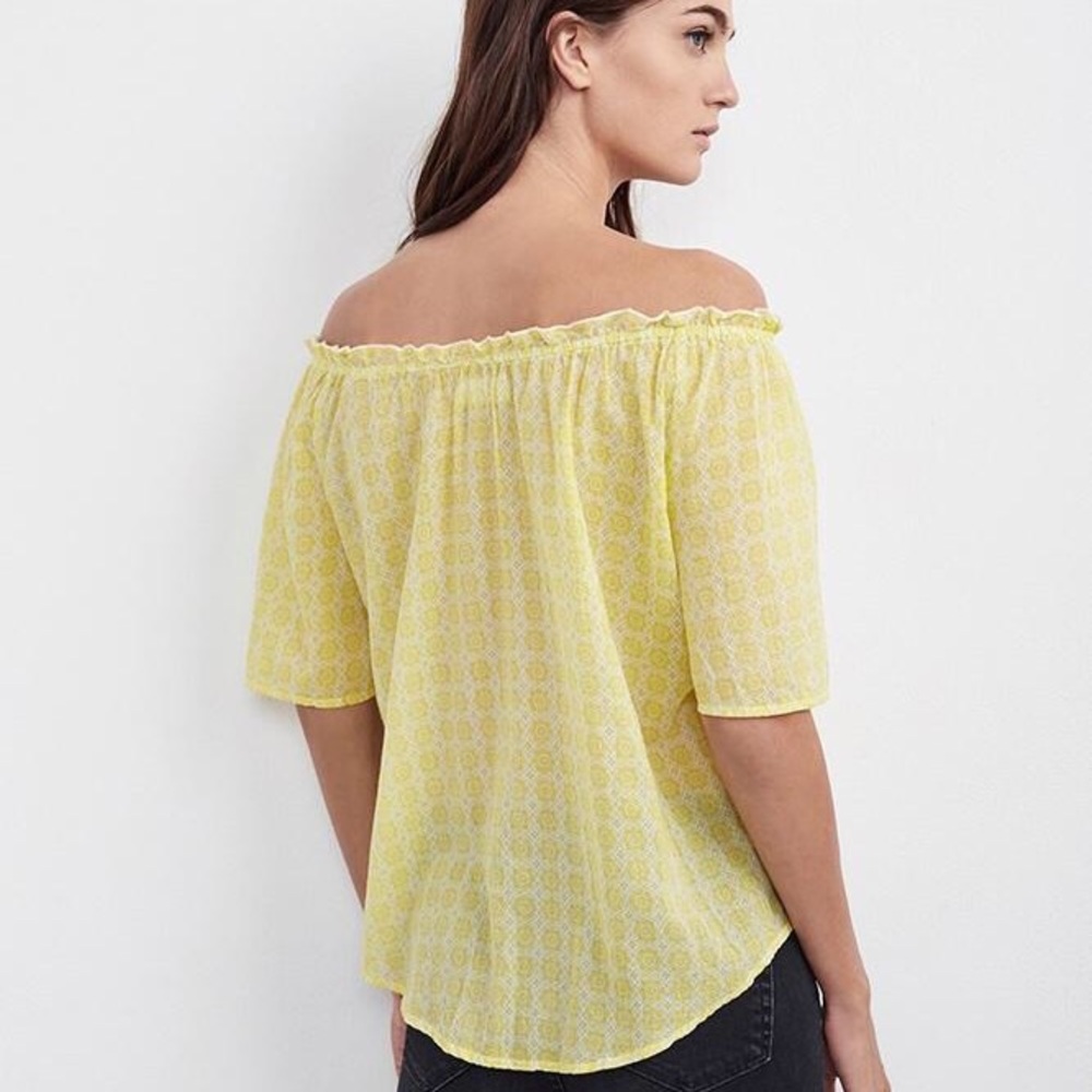 🌻🆕 Velvet ✦Bertie Off Shoulder Print Top✦Yellow - Picture 6 of 8